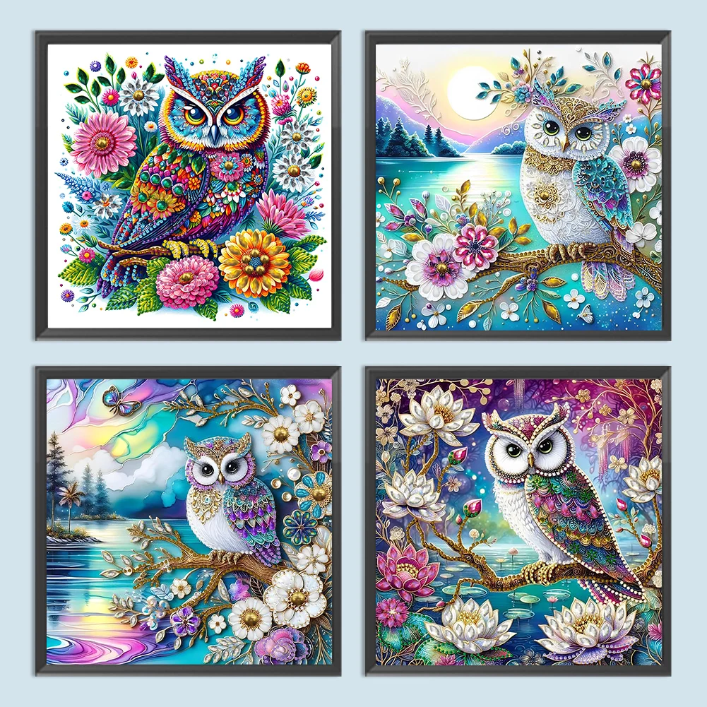 5D DIY Partial Special Shaped Drill Diamond Painting Kit Owl Decoration