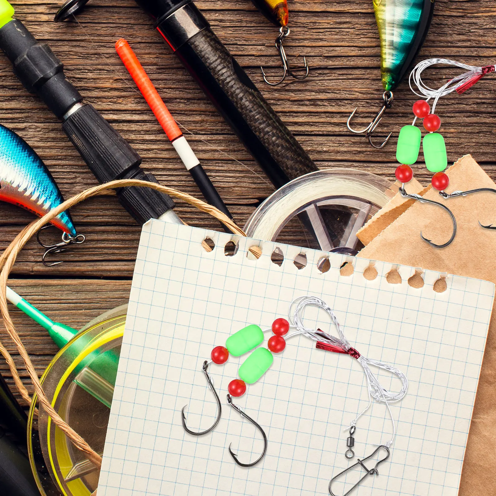 

Набор из 5 высококачественных крючков из высокоуглеродистой стали для морской рыбалки на помпано, с противоскользящими шипами и флуоресцентными бусинами