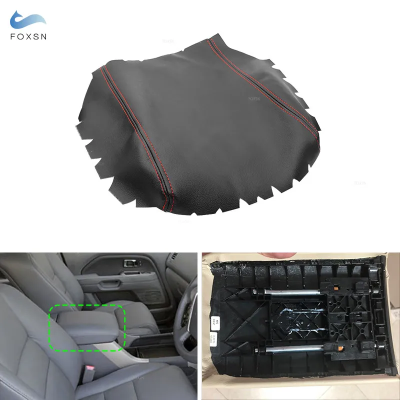 Car Center Control Lid Armrest Box Cover For Honda Pilot 2003 2004 2005 2006 2007 2008 Microfiber Leather Decorative Trim view 4