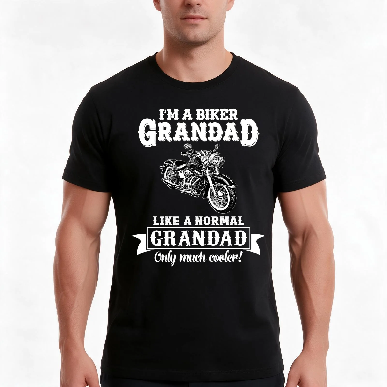 Biker Grandad , Like normal Grandad , Only Cooler Art . T Shirt Hoodies . T-Shirt Summer Casual Cotton Tee, Unisex Men Women