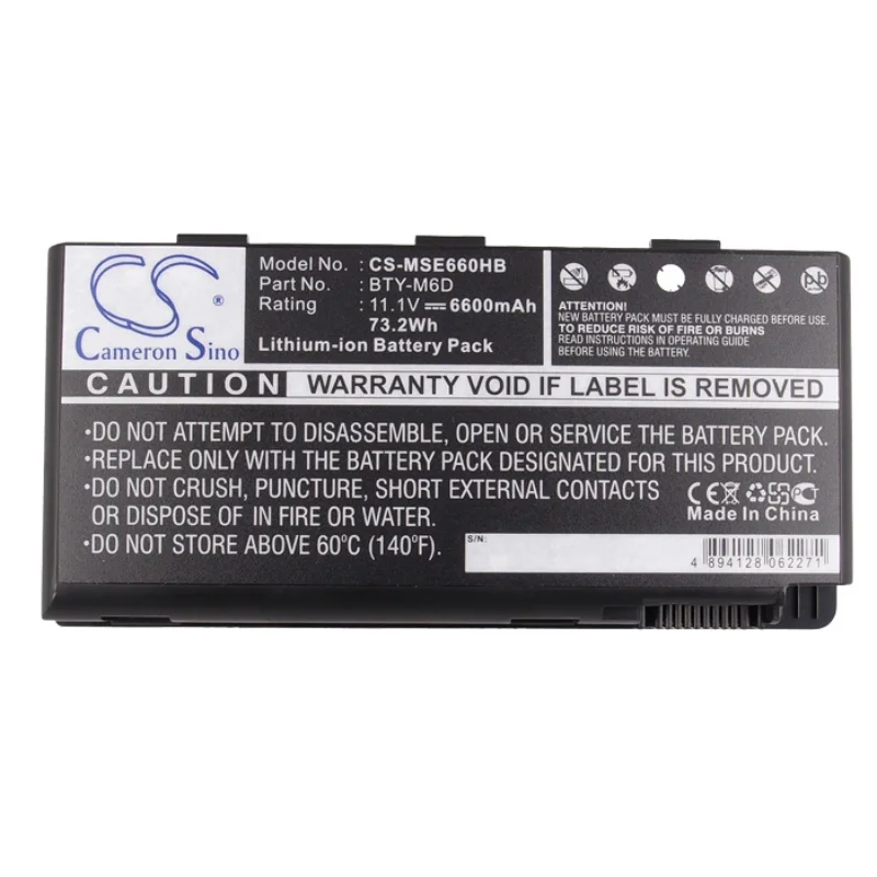 Li-ion Notebook Medion Battery BTY-M6D for Erazer X6811, Erazer X6813 for GX780R,GX780R-i548LW7P,GX780R-024CS,GX780DX,GX780,