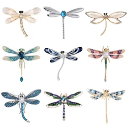 Resin Dragonfly Brooches for Women Multi-color Metal Insect Pins Office Party Friend Gifts Jewelry Accessories
