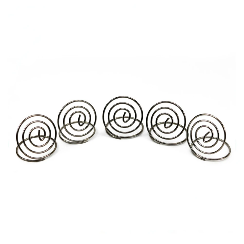 

20 Pcs Ring Style Table Number Clip Elegant Silver Memo Holder for Wedding Bright Color Reusable Note Stand Clip
