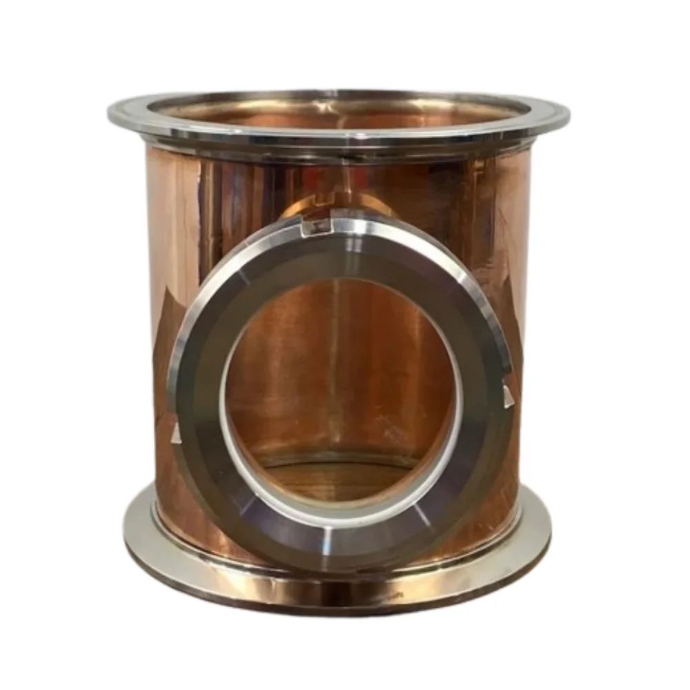 

6"(154mm)OD167mm Copper Tee for bubble plates.Part of distillation column.Moonshine Still, Distillation