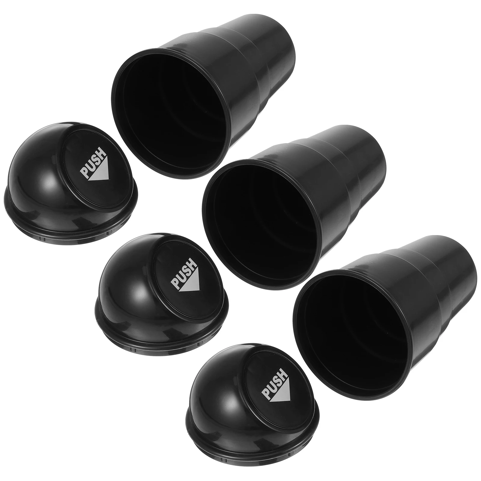 

3Pcs Car Trash Can Durable Plastic Round Storage Bin Portable Garbage Container Rubbish Holder Smooth Edges Long Use Clean