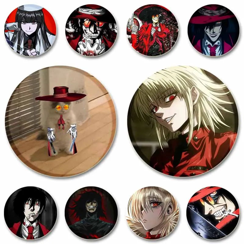 

Anime Peripheral Hellsing Alucard Pins Custom Cartoon Role Playing Brooch DIY Clothes Bag Decor Badge Jewelry Gifts for Friends