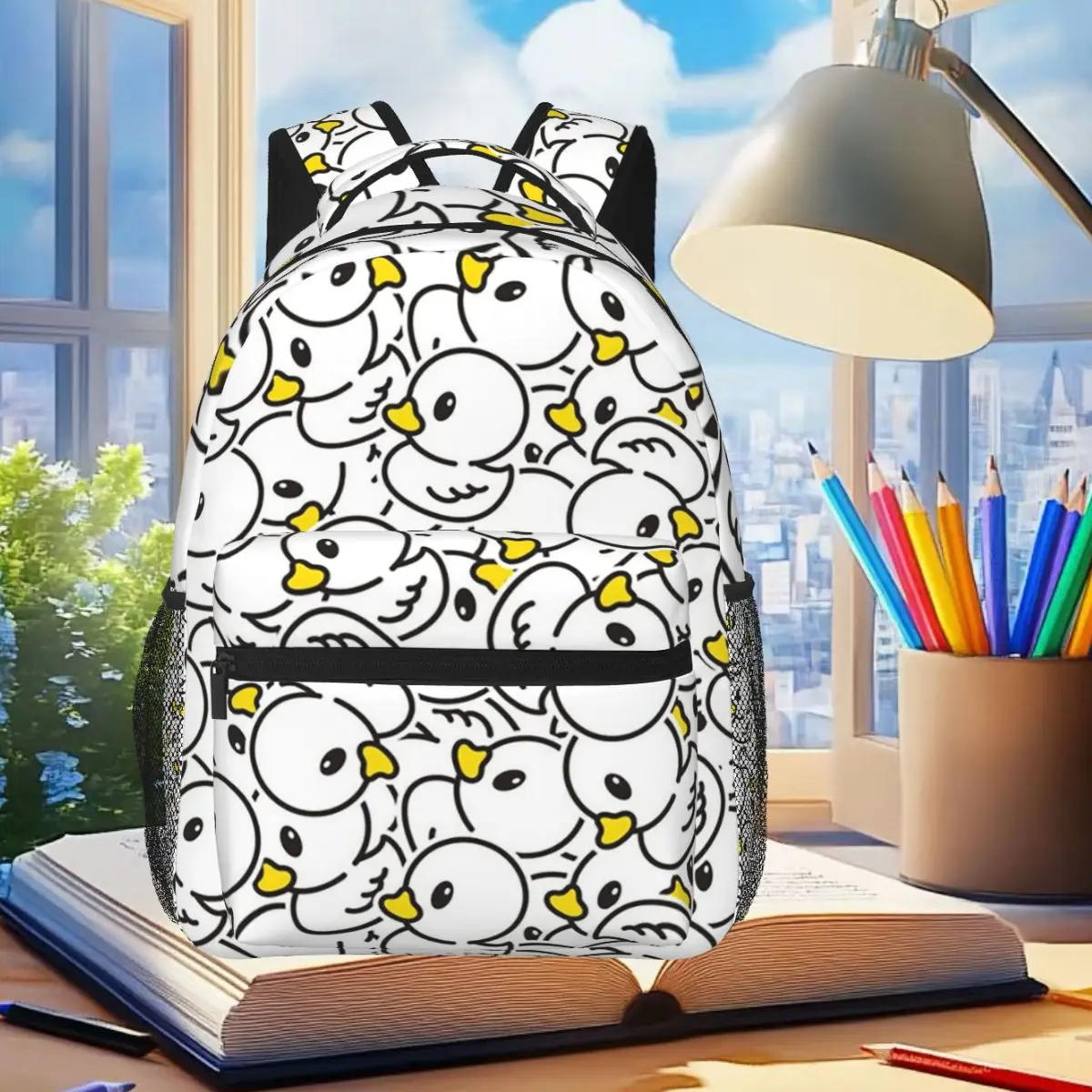 

Cute Cartoon Ducks Student Backpack School Bag Hiking Travel Daypack for Boys Girls Fashion Bookbag Shoulder Bags