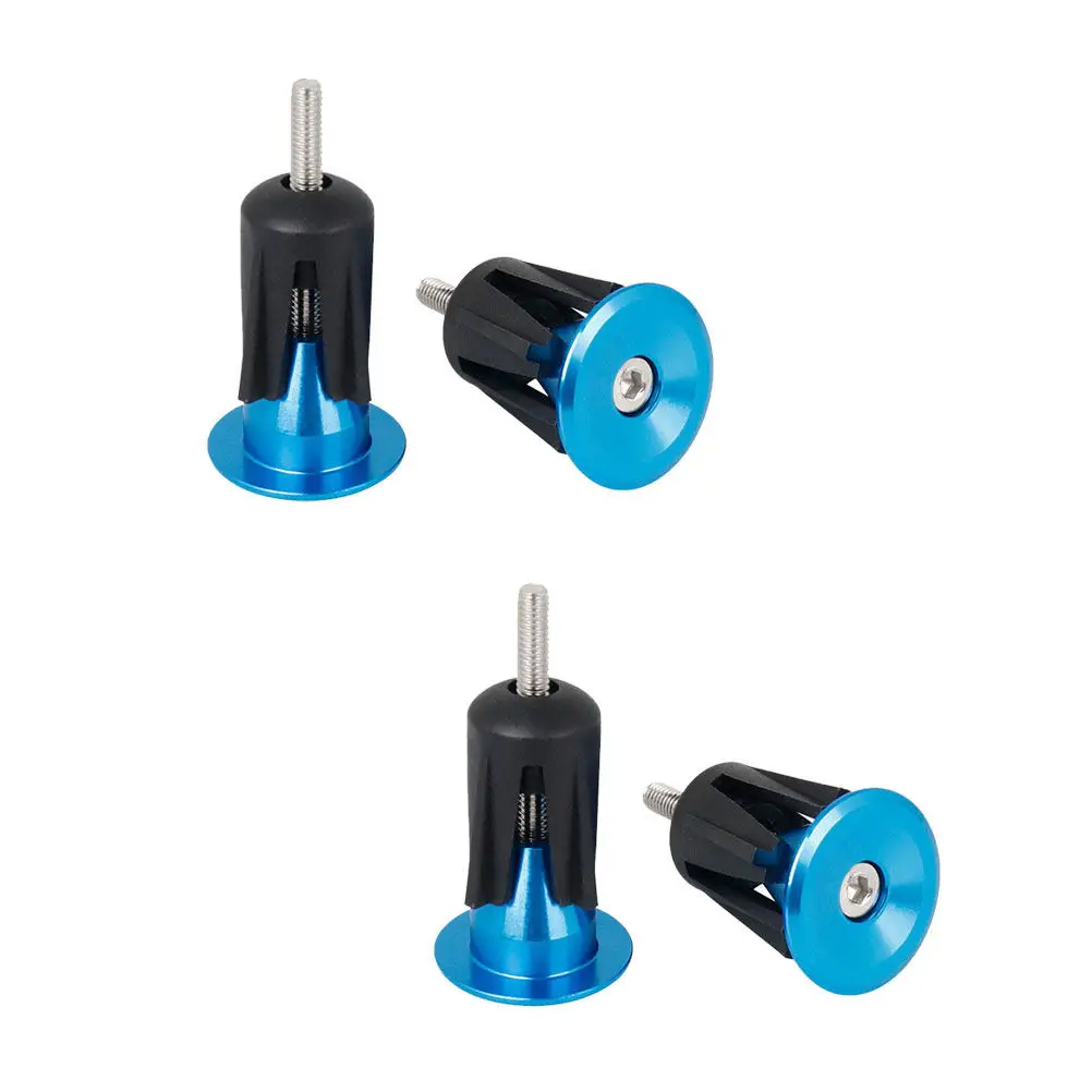 2Pair Sturdy Aluminum Alloy Handlebar End Caps Tightening Screw Design Expandable Plastic Insert Bike Handlebar -on Plug
