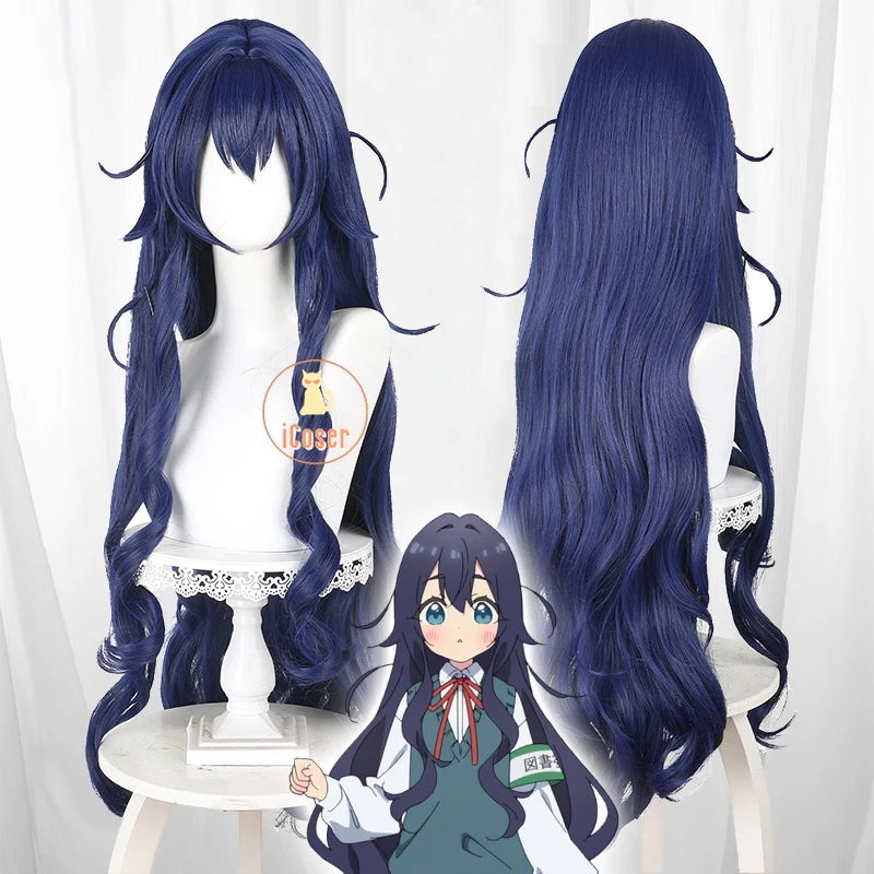 Anime 100 Kanojo Yoshimoto Shizuka Cosplay Wig Dark Blue Long Hair Halloween Party Women Girls Role Play Props Accessory iCoser