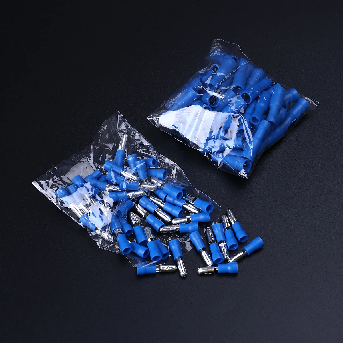 100 قطعة محطات رصاصة الصحافة الباردة معزول ذكر أنثى سريعة لصق موصلات الأسلاك مجموعة الأزرق معزول مختومة