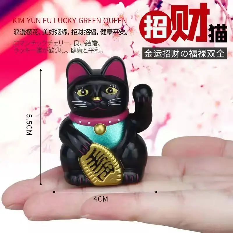 Chinese Lucky Wealth Waving Cat Gold Waving Hand Cat Home Decor Welcome Waving Cat Sculpture Statue Decor Car Ornament