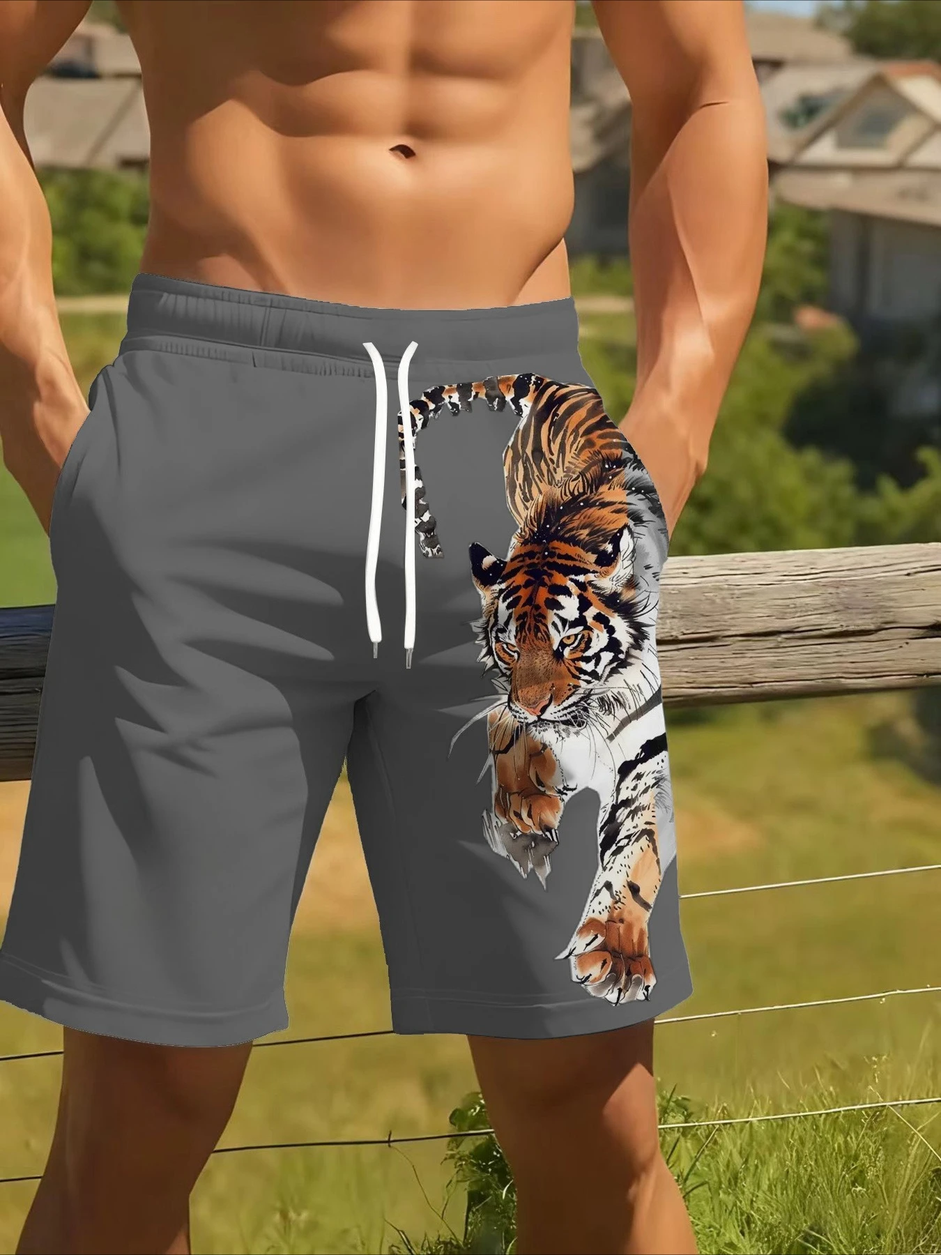 

Хит продаж: Модная мужская одежда с 3D-принтом, летняя, в готическом стиле, с изображением тигра, для уличной моды, повседневная, крутая, больших размеров