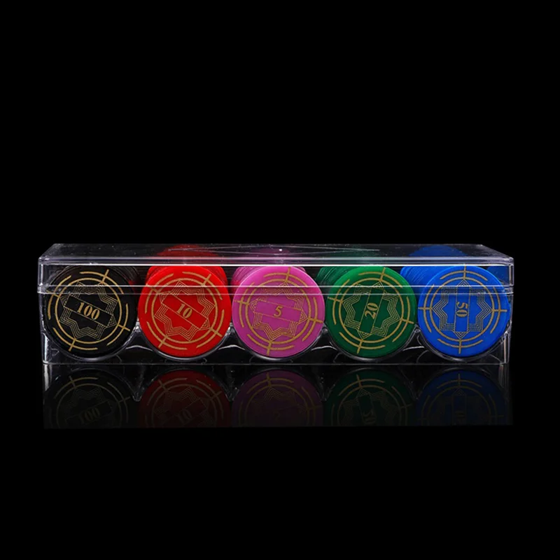 〔E〕Durable Clear Acrylic Poker Chips Tray 100 Chips Case Box Holder Collectibles Craft〔Winter5〕
