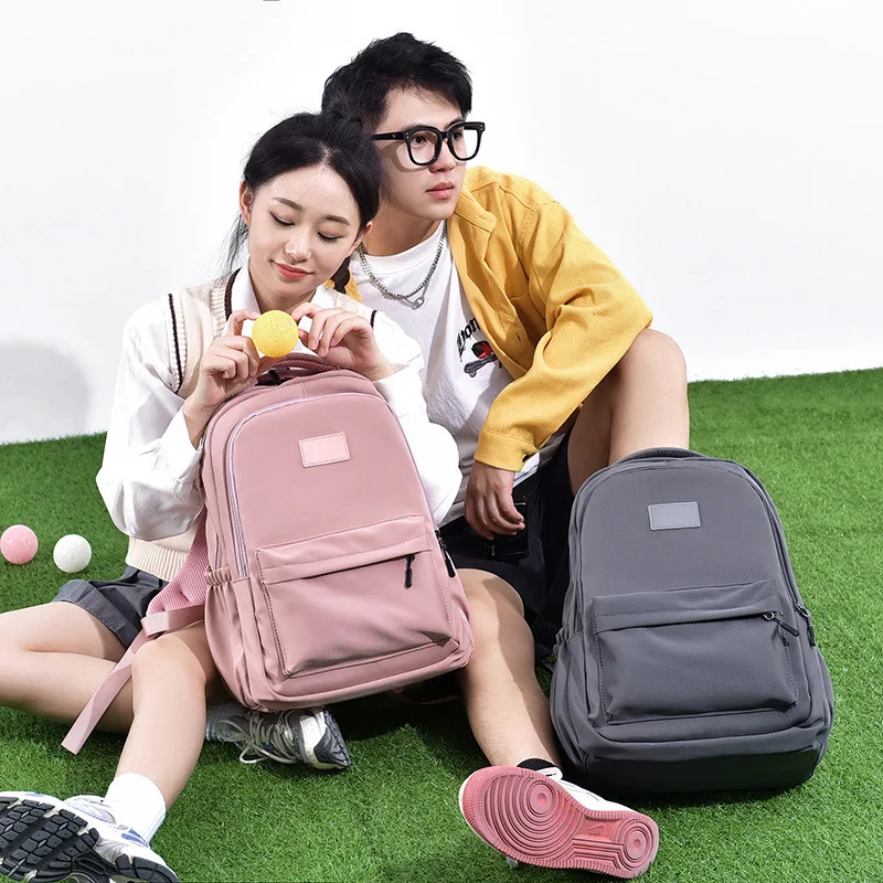 1pcs Light Oxford Backpack Front Pocket Side Water Bottle Holder Neat Compartments Reusable Unisex Rucksack For Travel Daily Use
