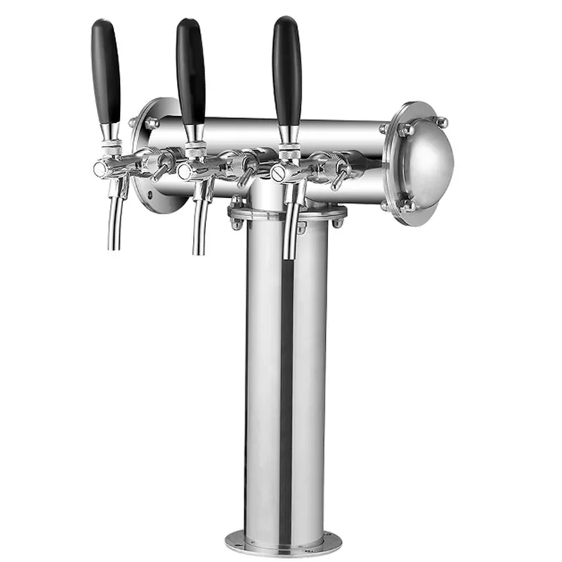 Stainless Steel Beer Tower with Taps for Kitchen Home Bar Draft System Dispenser