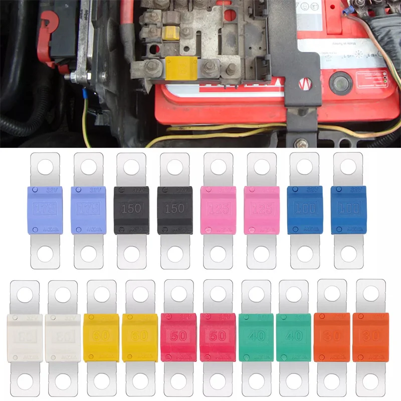 

18PCS SWE MTA Stud Car Fuses Mini Car Stereo Audio AFS Fuse 32V 20A 30A 40A 50A 60A 70A 80A 100A 125A 150A 175A