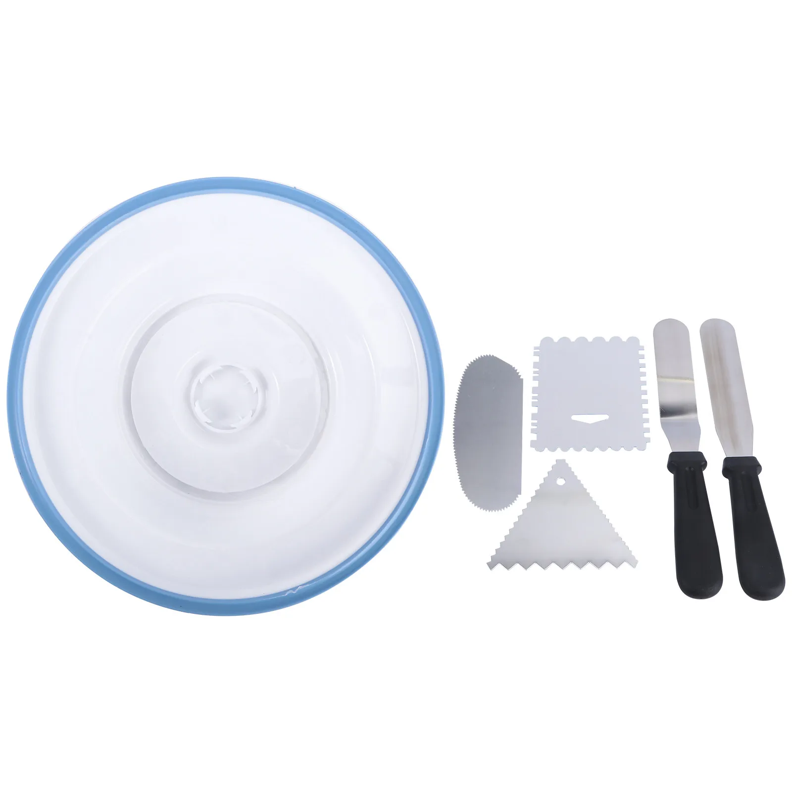 1Set Cake Decorating Turntable Tool 360 Degree Rotation Baking Scraper Set Cake Cream Spreader Accessories Turntable for Cakes