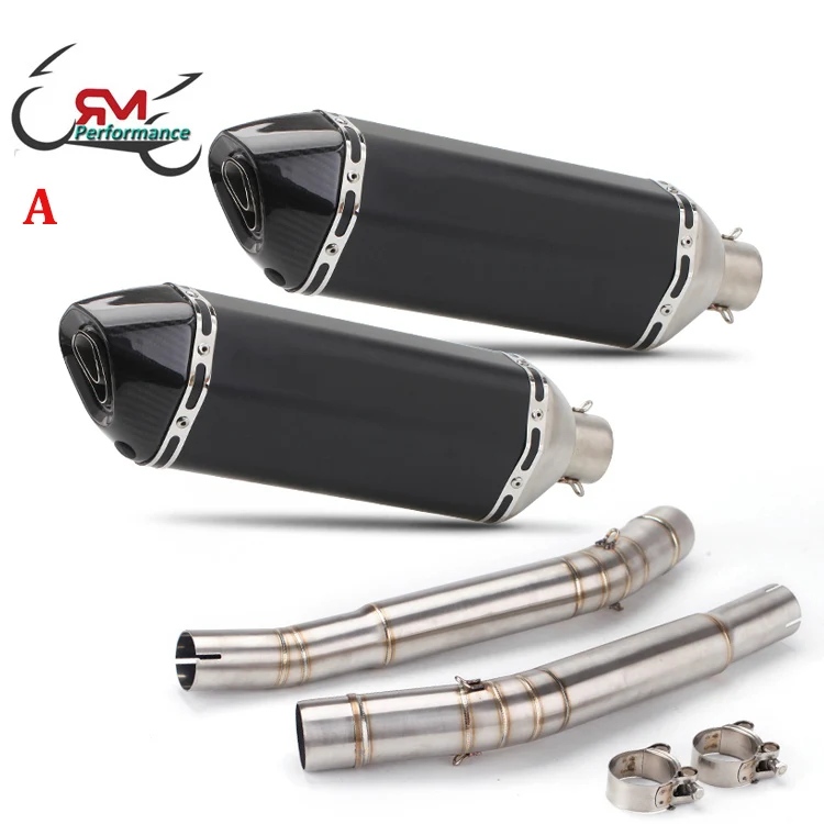 For Suzuki Hayabusa GSXR1300 2008-2017 Exhaust System Pipe Middle Link Tube 470mm Exhaust Muffler DB Killer Slip On Left Right