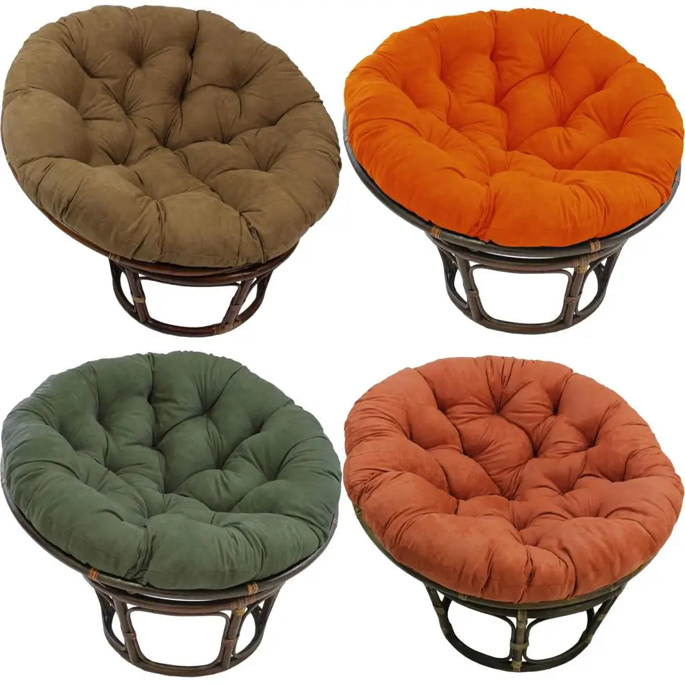 

Подушка Papasan из микрозамши, цельная, верблюжий цвет, удобная и стильная подушка для сиденья стула