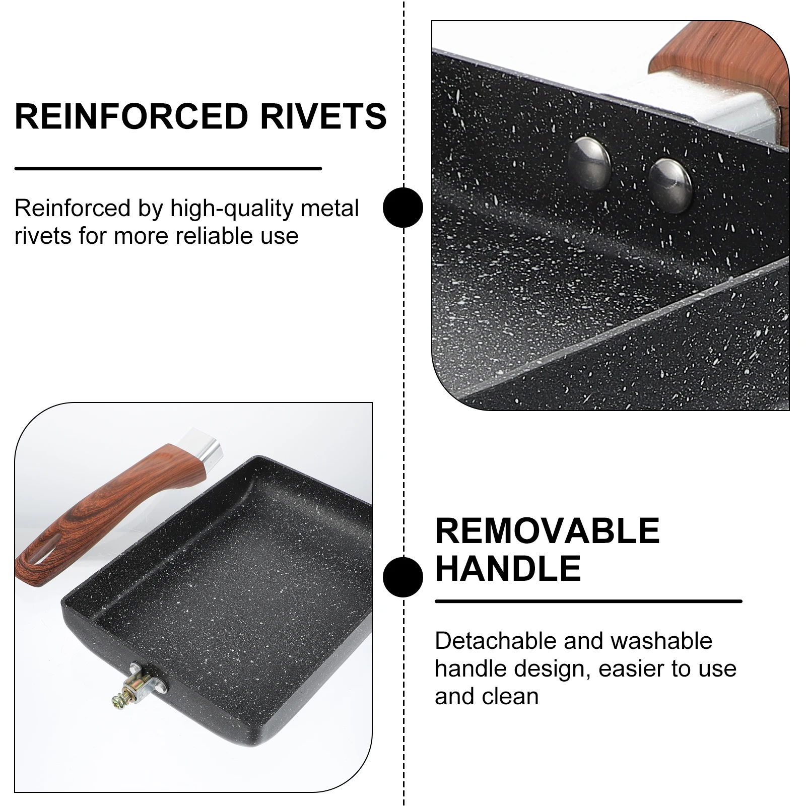 

Omelet Pan Household Frying Square Skillet Nonstick Omelette Cooking Pot Non-stick Egg Pancake Aluminum