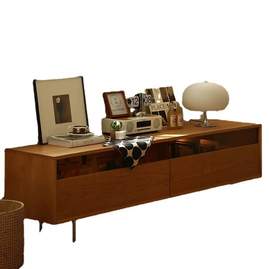 

Nordic style household small apartment living room TV cabinet locker modern simple oak cherry wood floor cabinet