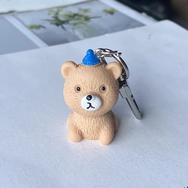 1Pcs/3Pcs 3D Dog Puppy Animal Keychains For Women Men Gift Cartoon Kawaii Bear Pet Pendant Bag Airpods Box Car Key Ring Jewelry image 5