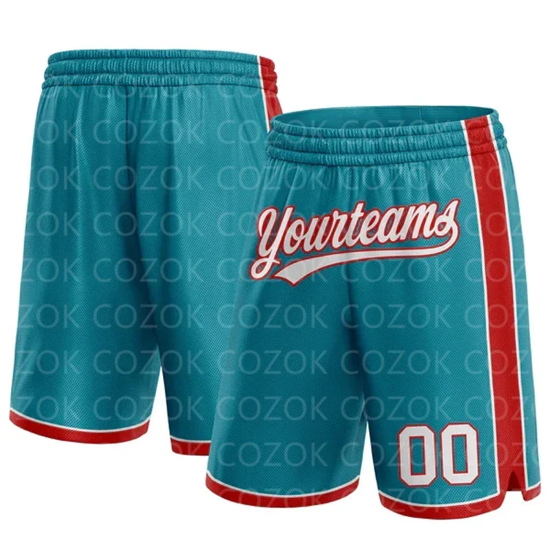 

Custom Dark Blue green Authentic Basketball Shorts 3D Printed Men Shorts Your Name Mumber Quick Drying Beach Shorts