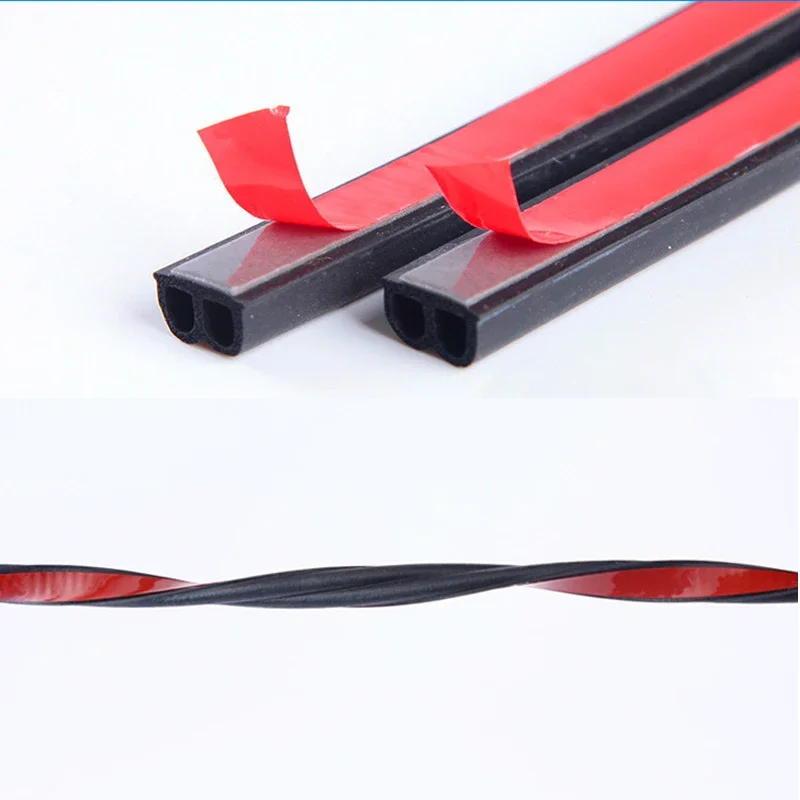 5 Meters Car Door Seal Strips Sticker B Shape Weatherstrip Rubber Seals Sound Insulation Trunk Hood Sealing Interior Accessories