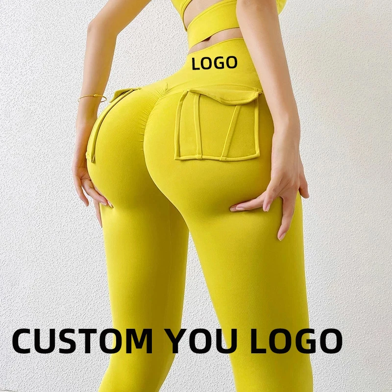 Women\'s Gym Leggings Pocket Yoga Pants Sexy Naked Feeling Fitness Sports Pants Stretch Soft High Waist Running Push Up Leggings
