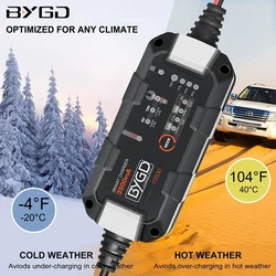 BYGD-cargador de batería totalmente automático, reparación de pulso, mantenimiento de batería, cargador de goteo para coche, cortacésped, barco, 3,5 Amp, 6V, 12V