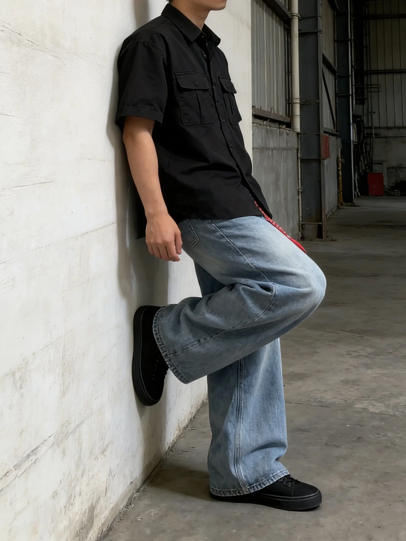 Original blue denim jeans for man, Y2K drip slim fit, casual daily street style pants JEANS pants for woman