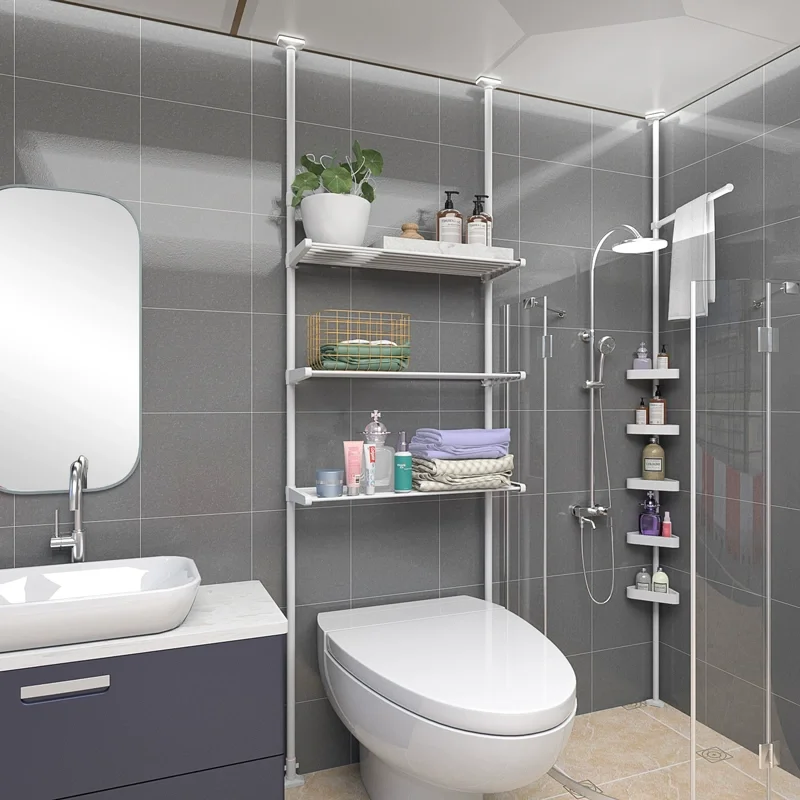 

Toilet rack,Adjustable,no drilling,Bathroom,Washing Machine Storage Rack [MsChin-19]