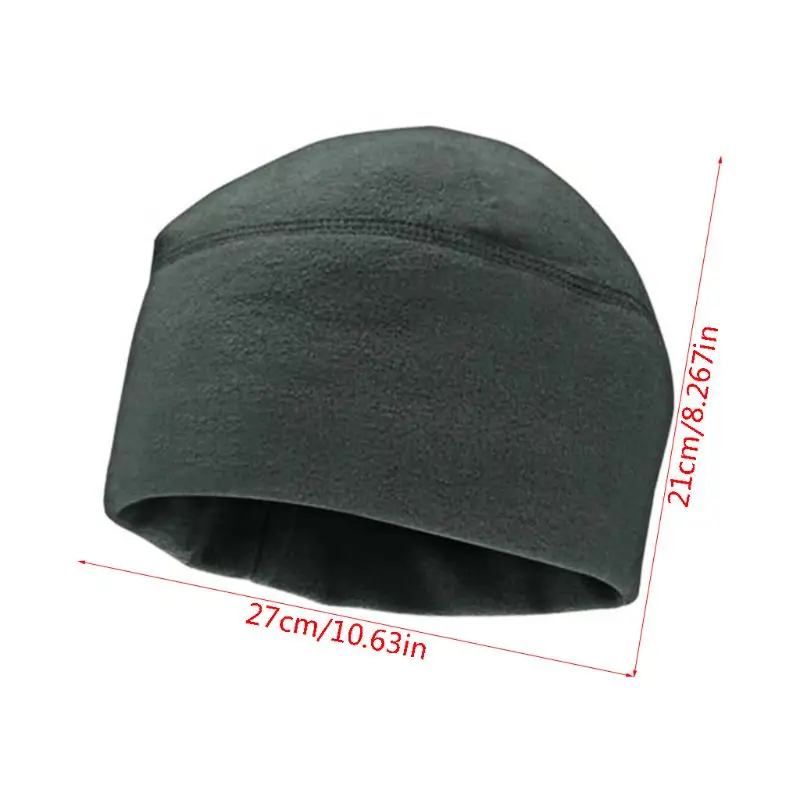 Men Women Winter Bonnet Solid Color Soft Warm Watch Cap Polar Fleece Thickened Military Army Beanie Hat Windproof Outdoor