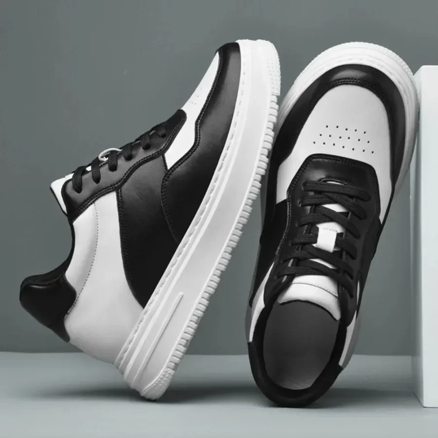 

2025 37-47Men's BusinessLeather Shoes Soft Moccasin Shoes Comfortable Casual Shoes for Men Autumn Solid Black White Men Sneakers