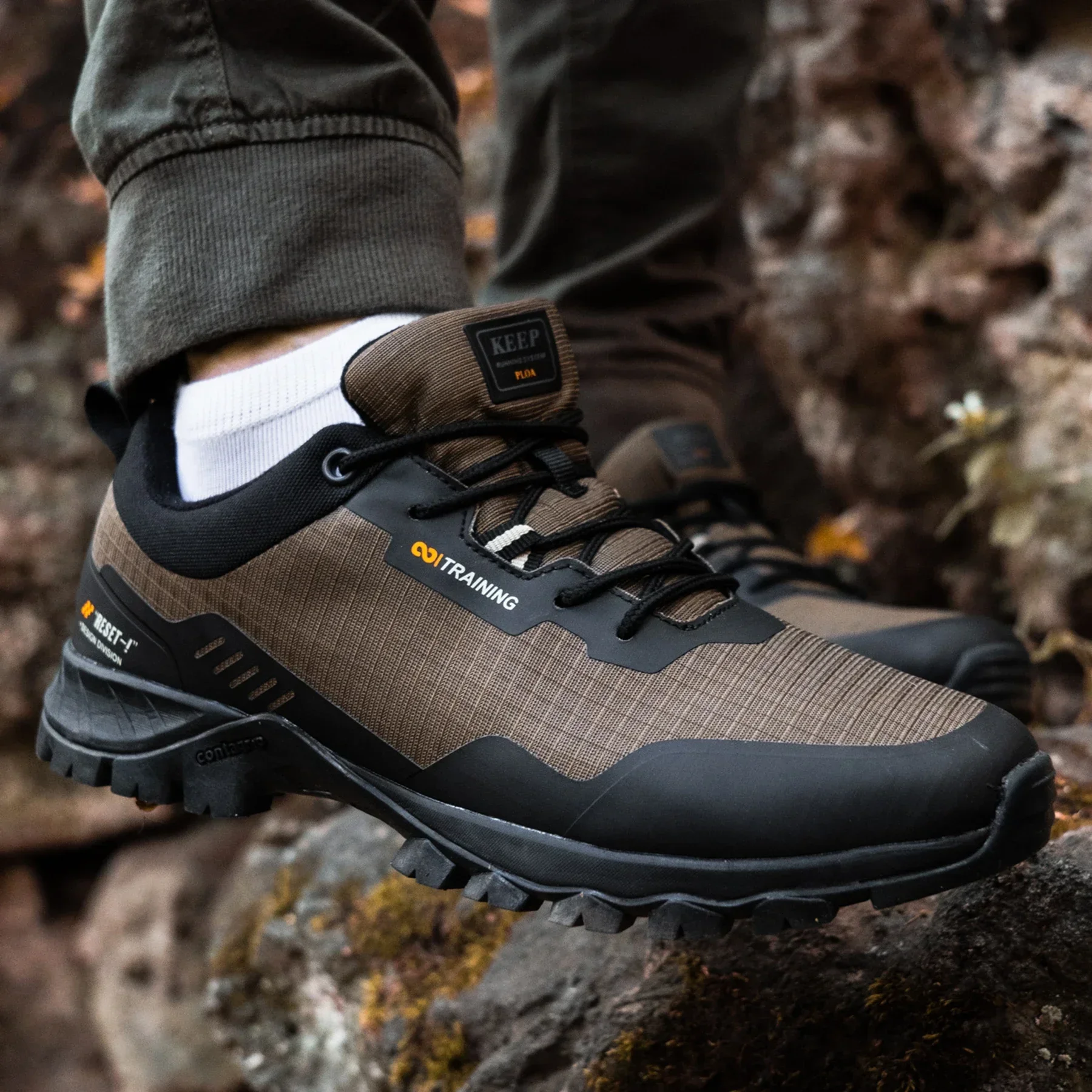 Baasploa Men Outdoor Sneakers New Waterproof Wear Resistant Non Slip Hiking Shoes Male Casual Lightweight Lace-Up Walking Shoes