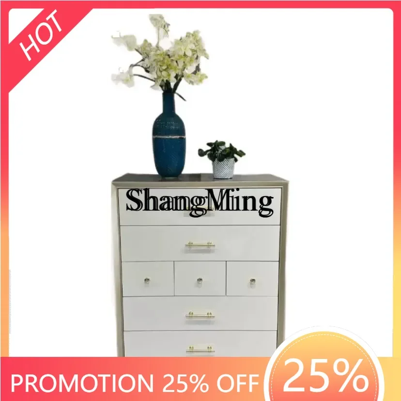 SM exquisite light luxury solid wood seven-chest cabinet living room sofa side locker bedroom storage multi-chest cabinet
