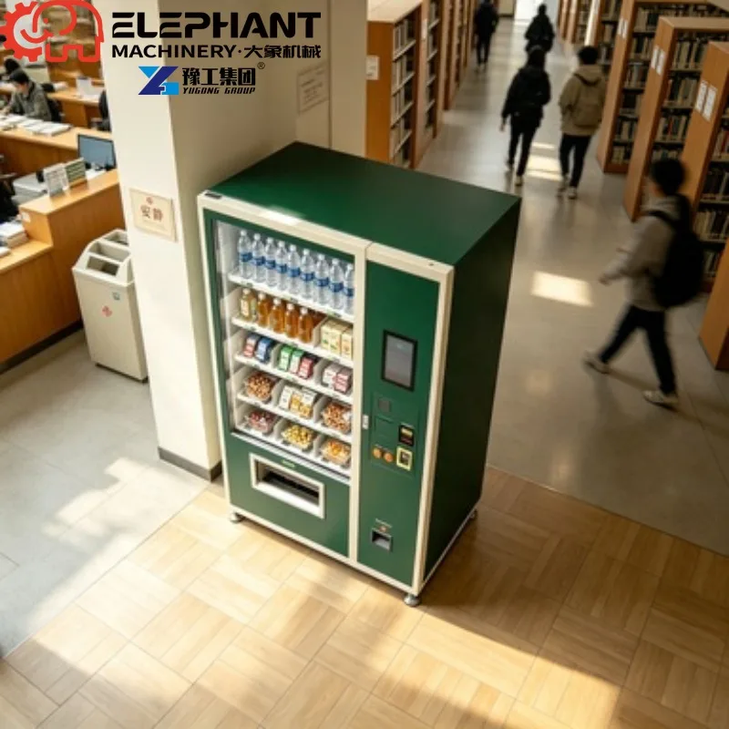 Smart Touch Screen Combo Vending Machine, Automatic Vending Equipment For Cold Drinks And Packed Snacks