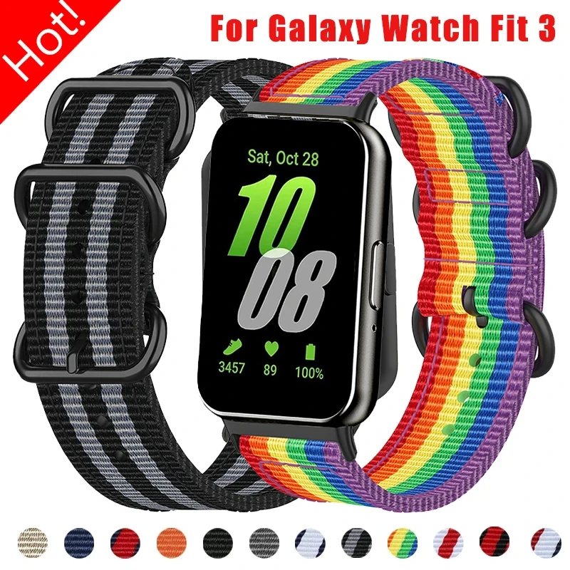 Nylon Strap for Samsung Galaxy Fit 3 Sports Braid Elastic Quick Kit Bracelet Watchband for Galaxy Watch Fit 3 Band Accessories