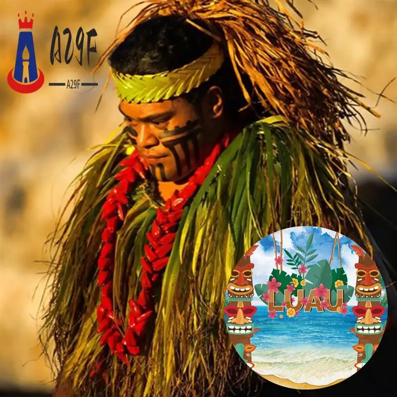 

A29F-100Cm Diameter Hawaiian Skateboarding Beach Party Supplies Round Curtain Background Cloth Photo Photography Props