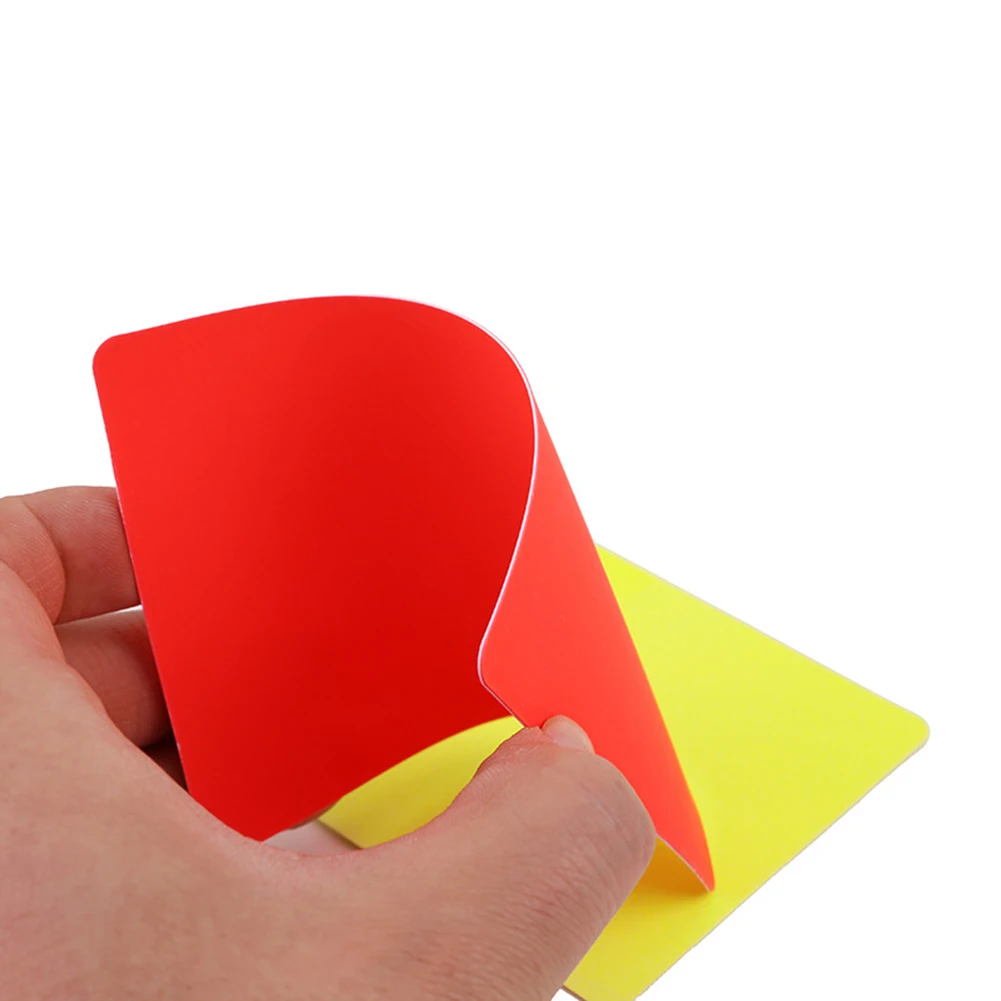 Soccer Referee Red Yellow Card Classic Delicate Texture PVC Soccer Referee Warning Card Football Match Training Referee Supplies
