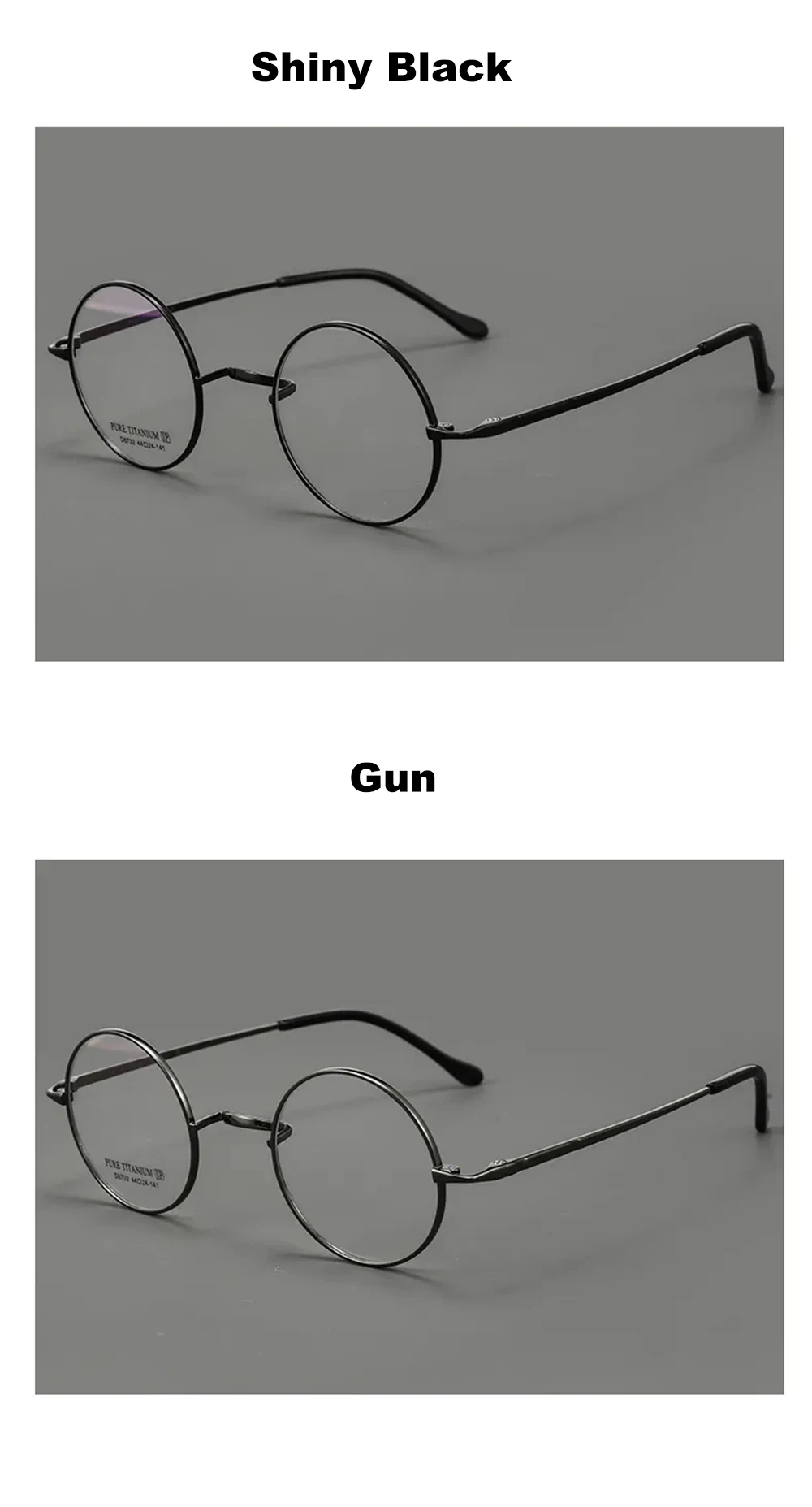 Dark Academia Runde Titan-Brillenfassung 7g Ultraleicht Vintage Kleine Gesichtsbrille für Männer und Frauen Ohne Nasenpolster Zauberer-Brille – Detail 14