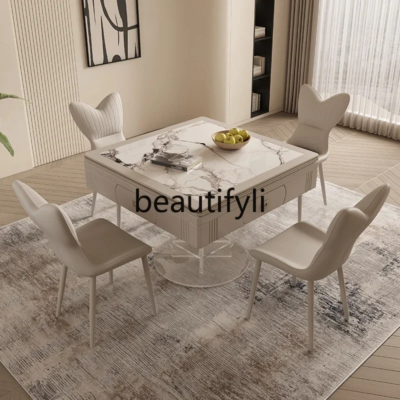 طاولة طعام فاخرة وخفيفة الوزن من LXAutomatic، طاولة طعام مدمجة مزدوجة الأغراض ومتعددة الوظائف وصامتة قابلة للطي، طاولة مستديرةSSS