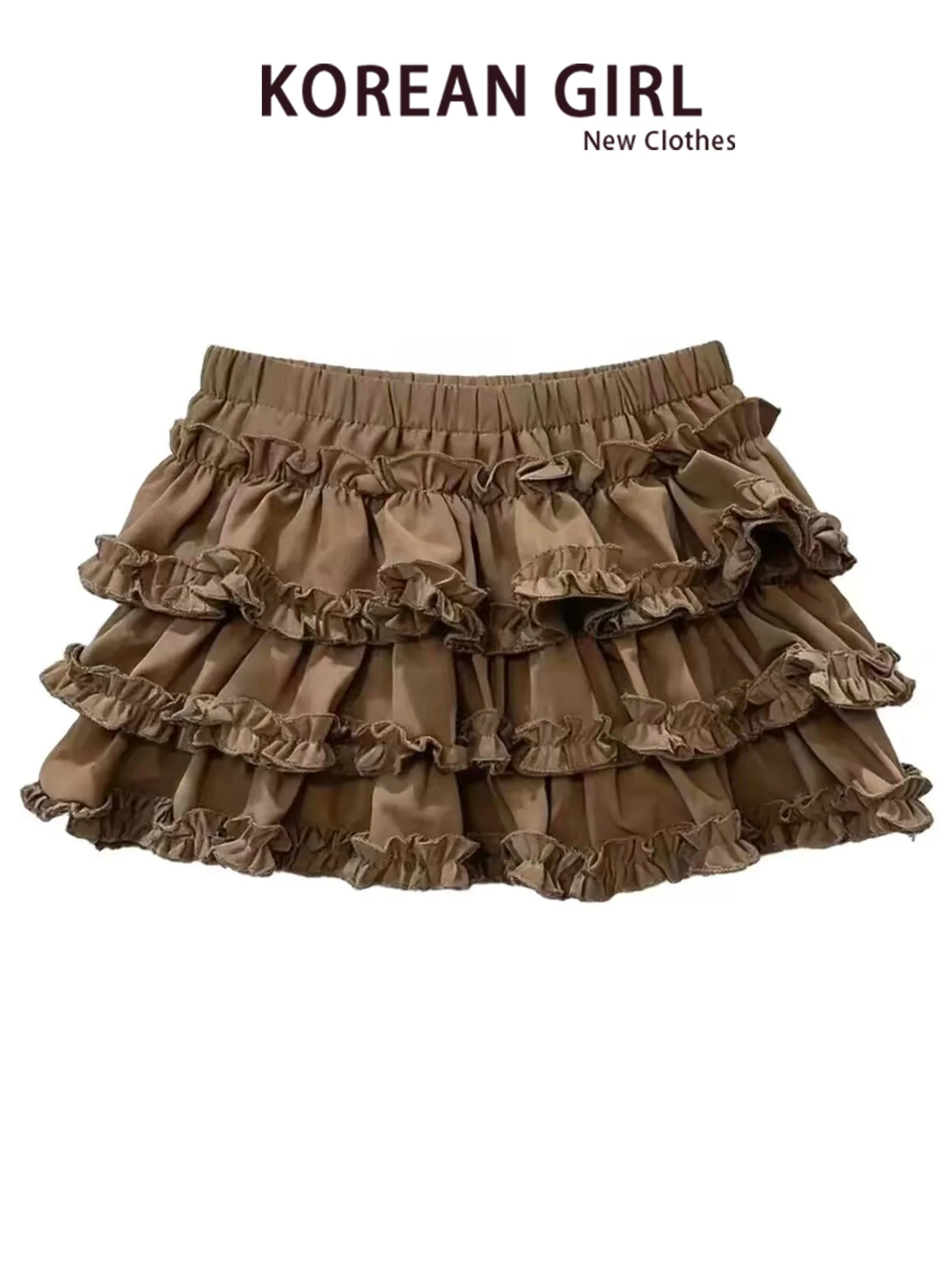 Sweet Multi-Layer Pleated Earlet Ruffle Cake Skirt Short Skirt for Women Autumn 2026 New Style Elegant Petite Half-length Skirt