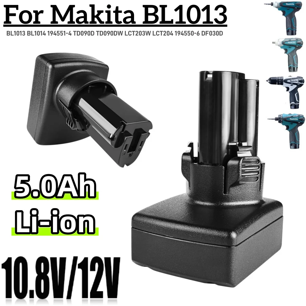 

Для Makita BL1013 BL1014 литиевая батарея 12 В макс. 5000 мАч 194551-4 TD090D TD090DW LCT203W LCT204 194550-6 DF030D