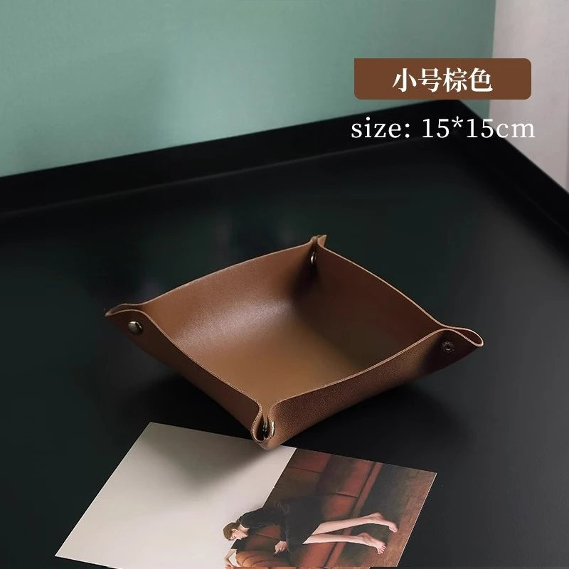 Leather Storage Tray Entrance Glasses Storage Box Miscellaneous Desktop Ornament