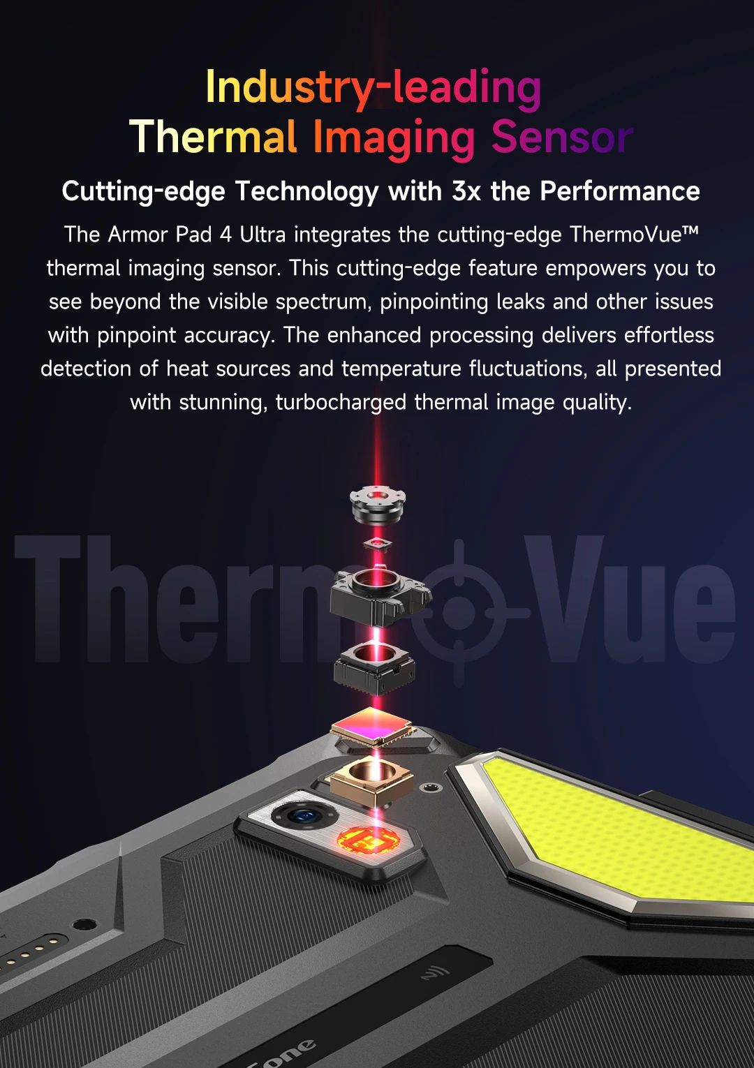 Ulefone Armor Pad 4 Ultra 5G Rugged Tablet Thermal Imaging 10.36' 2K Up to 16GB RAM 256GB ROM 11800 mAh Battery Android Global