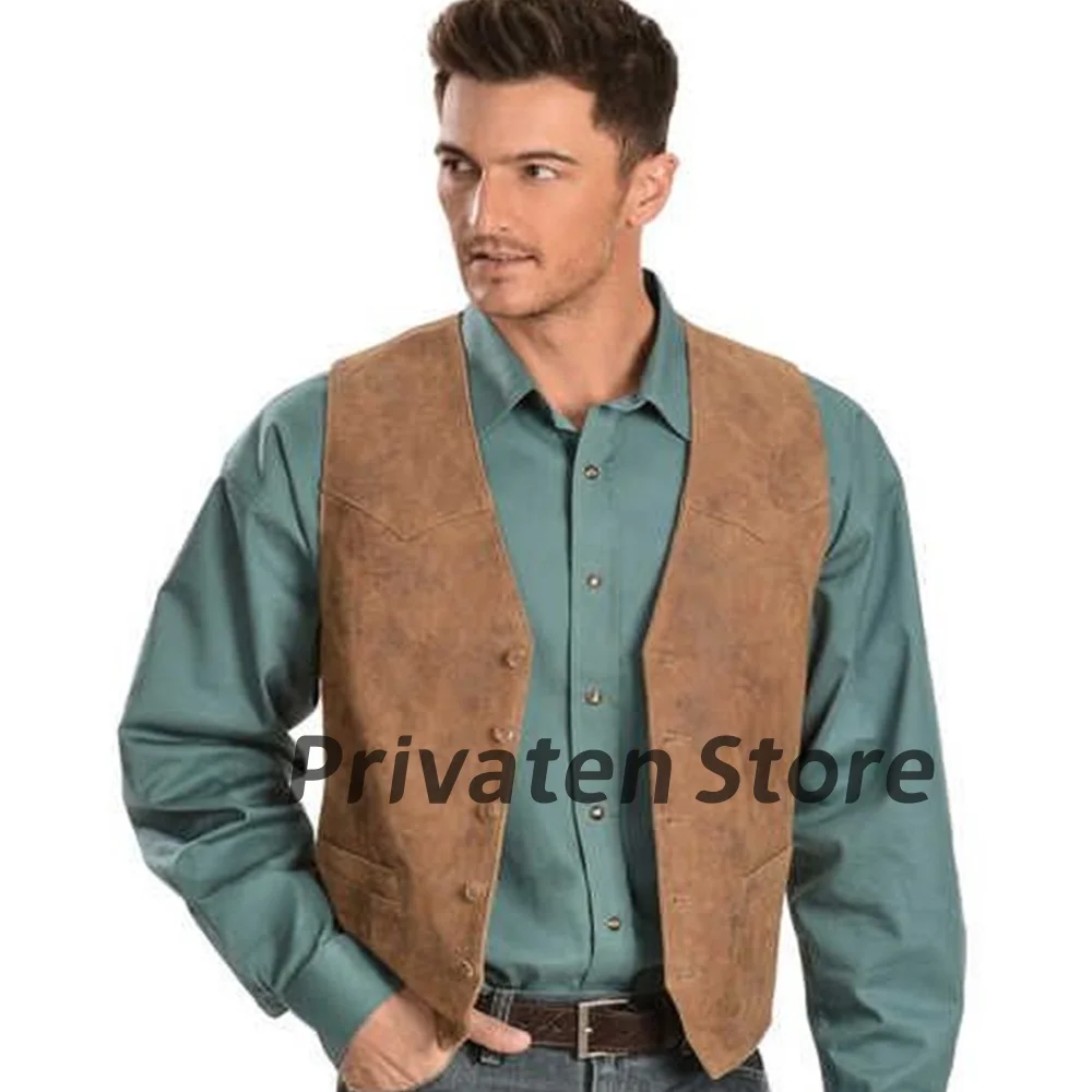 

Mens Vest Suede Velvet Leisure Solid Button Cardigan Fast Shipping Retro British Sleeveless Jacket For Men colete masculino