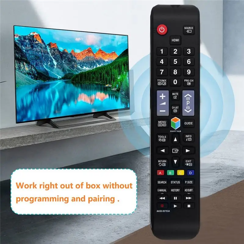 ABQU AA59-00793A Remote Control for TV LED TV Replacement Remote Black Plastic AA5900793A