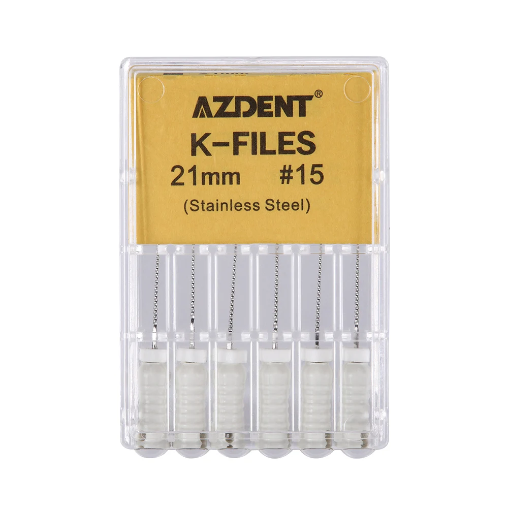 6 Stück/Box AZDENT Dental Endo K-Feilen Handgebrauch Wurzelkanalfeilen Edelstahl 21/25/31mm 06 # -40 # Zahnärztliches Instrument – Detail 6