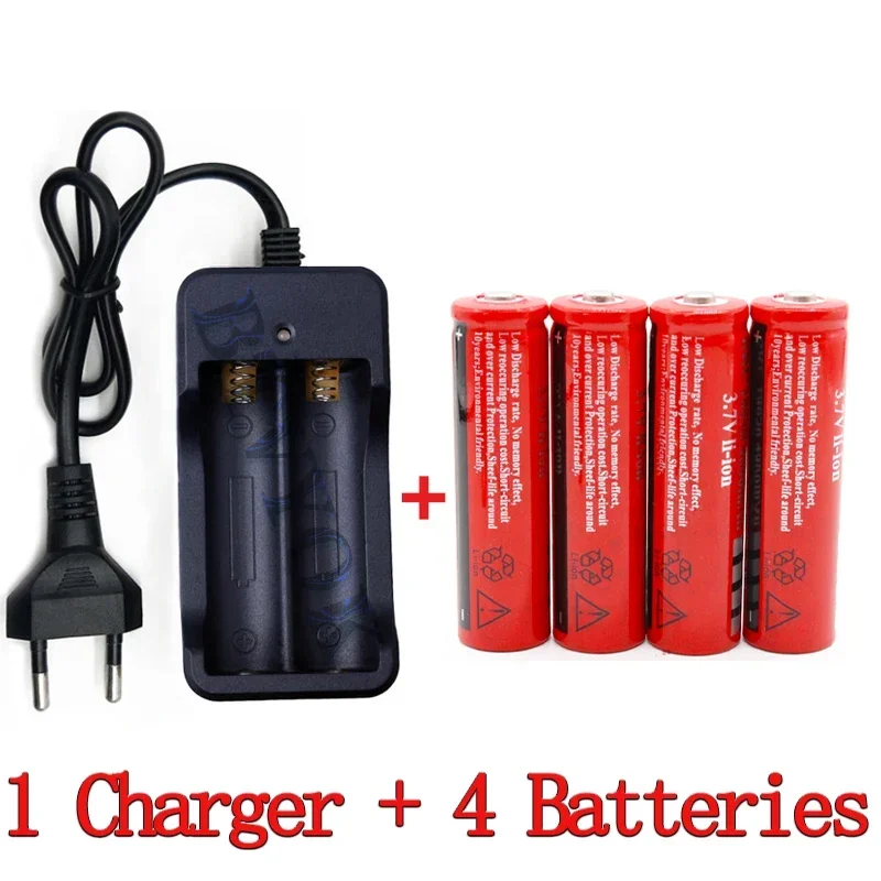 

New 3.7V 4800mAh Capacity 18650 Battery Li-ion Rechargeable Battery For Flashlight Torch Battery+Charger